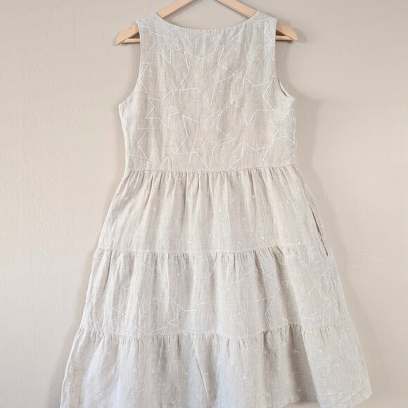 Daniel & Mayer 100% linen dress with embroidered stars (S) (Made in‎ Italy) - Picture 6 of 12